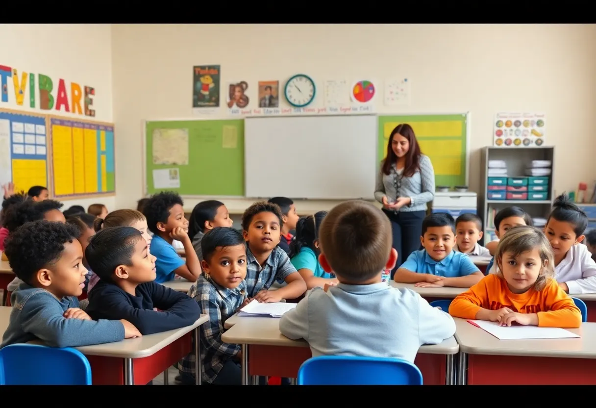 Students learning in a classroom at an elementary school in Phoenix, AZ