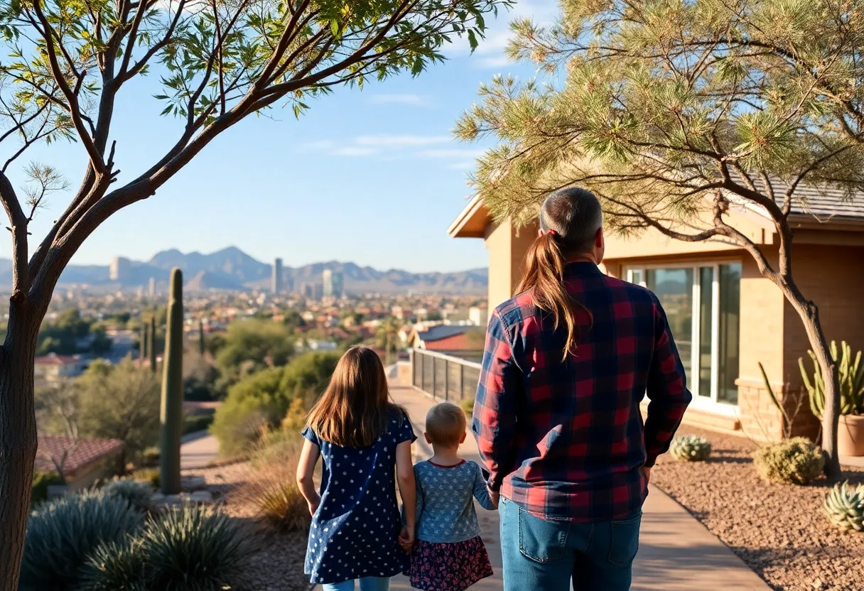 A family exploring homes in Phoenix, AZ for their first purchase.