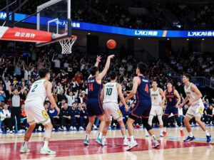 GCU basketball team in action against Utah State