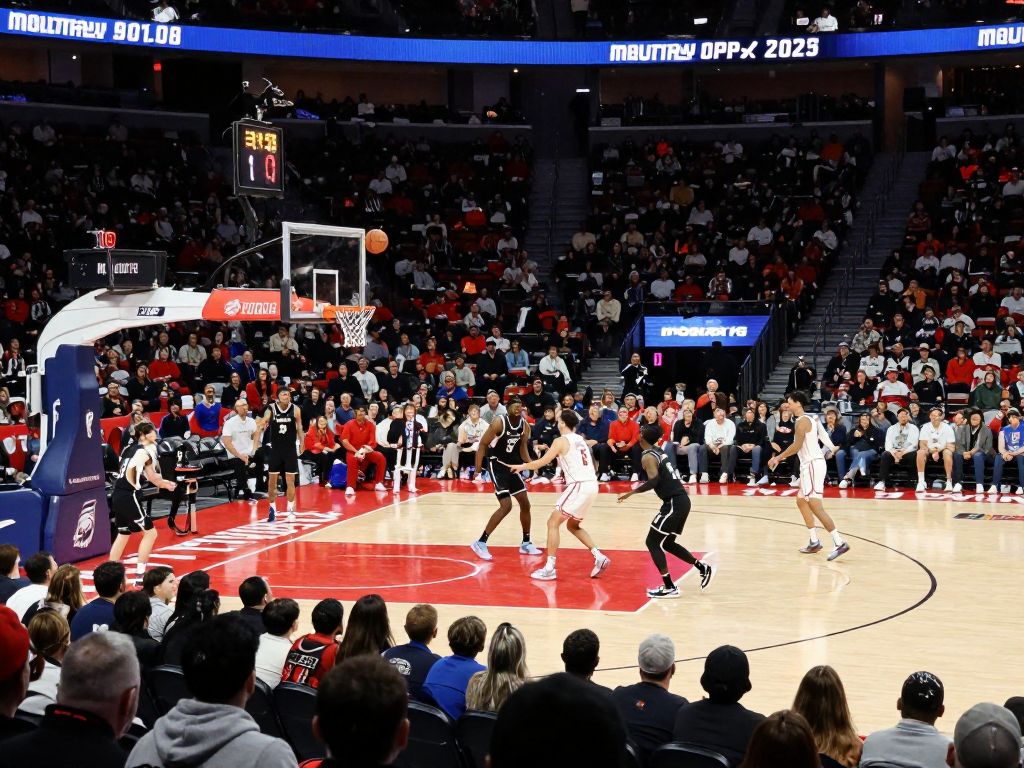 Action shot of the GCU women's basketball team during a game
