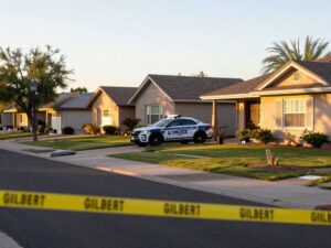 Police tape indicating a crime scene in Gilbert Arizona