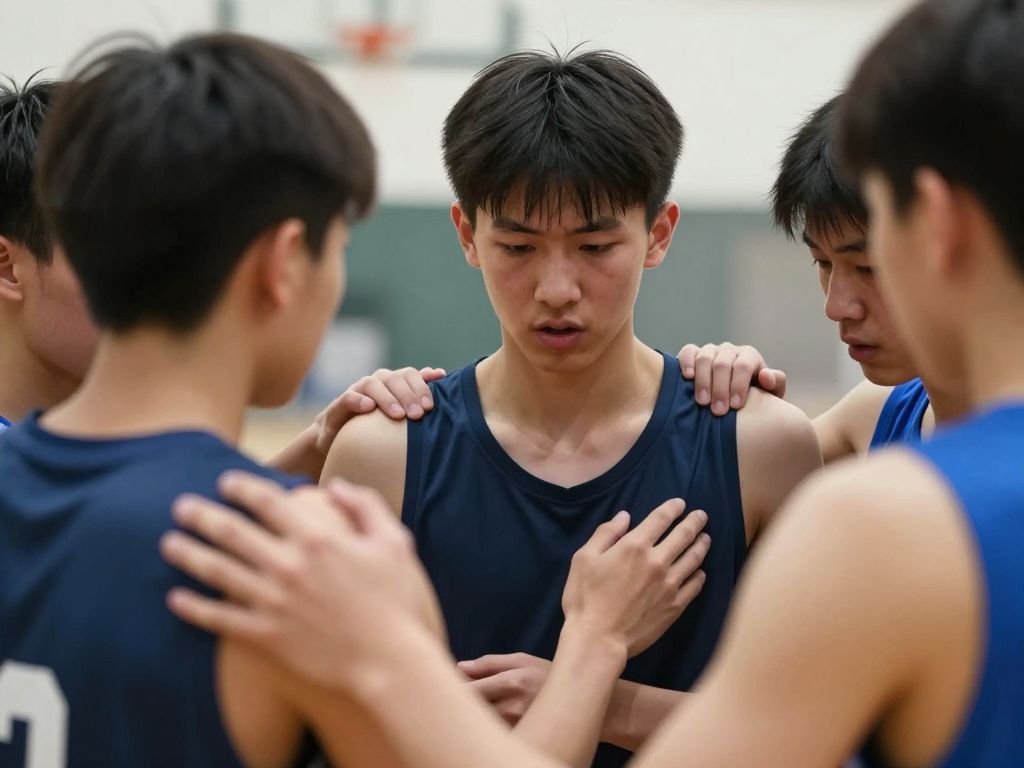 Young athletes showcasing teamwork and compassion