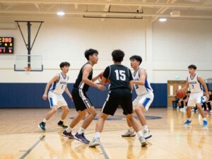 Halifax County Comets varsity girls basketball team in action during a game