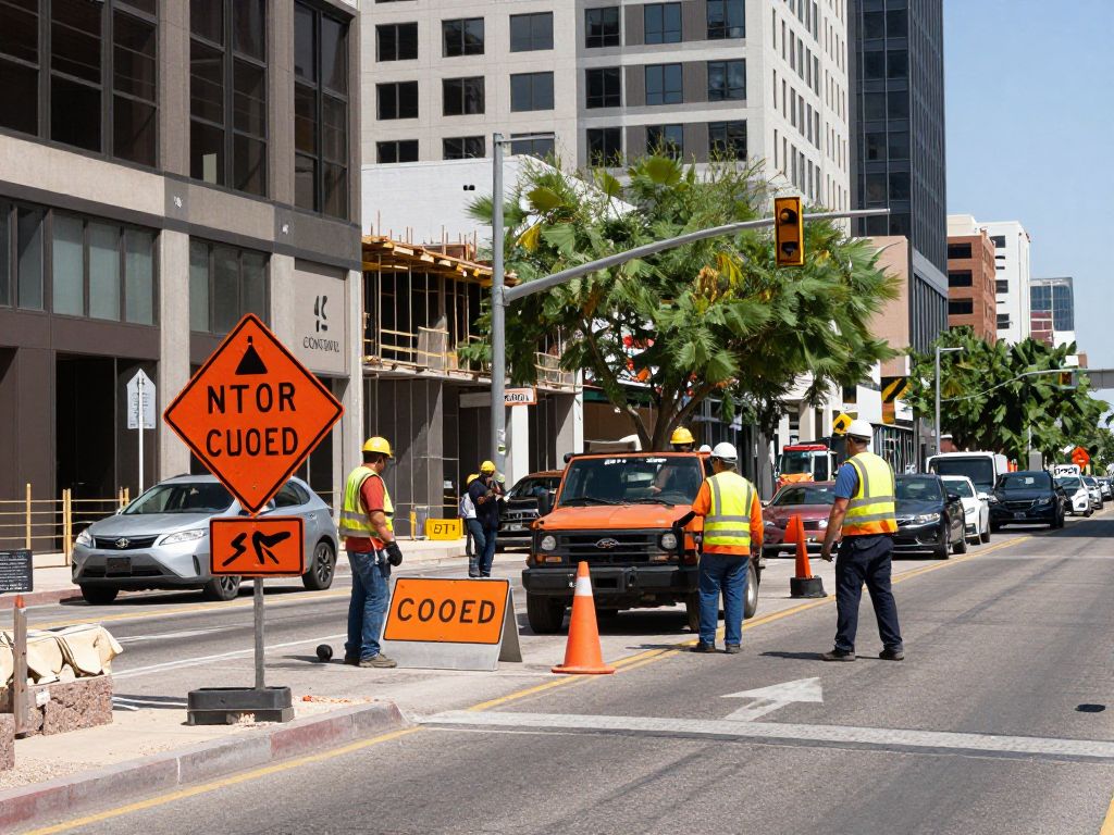 Construction workers perform maintenance on I-10 tunnel in Phoenix