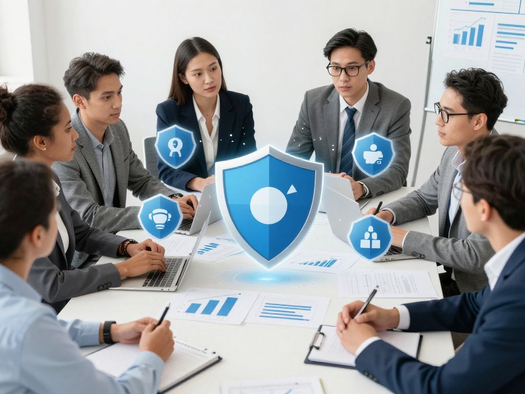 Business professionals discussing the Investor Protection Initiative in a meeting