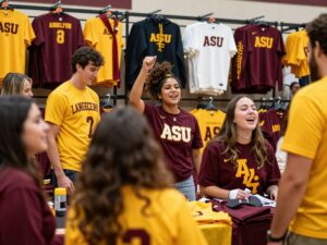 James Harden x ASU collection featuring black jersey with maroon and gold accents