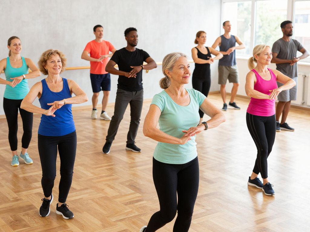 Adults enjoying a dance class at Kindness in Motion