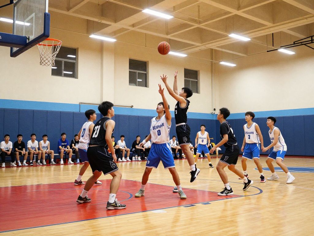 High school basketball game between Prescott Lady Badgers and Sunnyslope Lady Vikings in action.