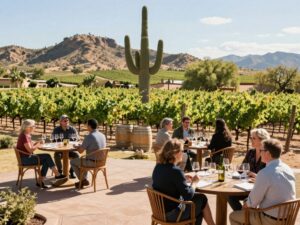 Guests gathered for wine tasting at LDV Winery Tasting Room in Scottsdale.