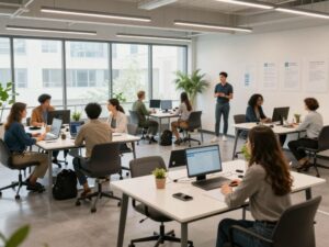 Employees participating in wellness activities at LifeGuides in Tempe, AZ.