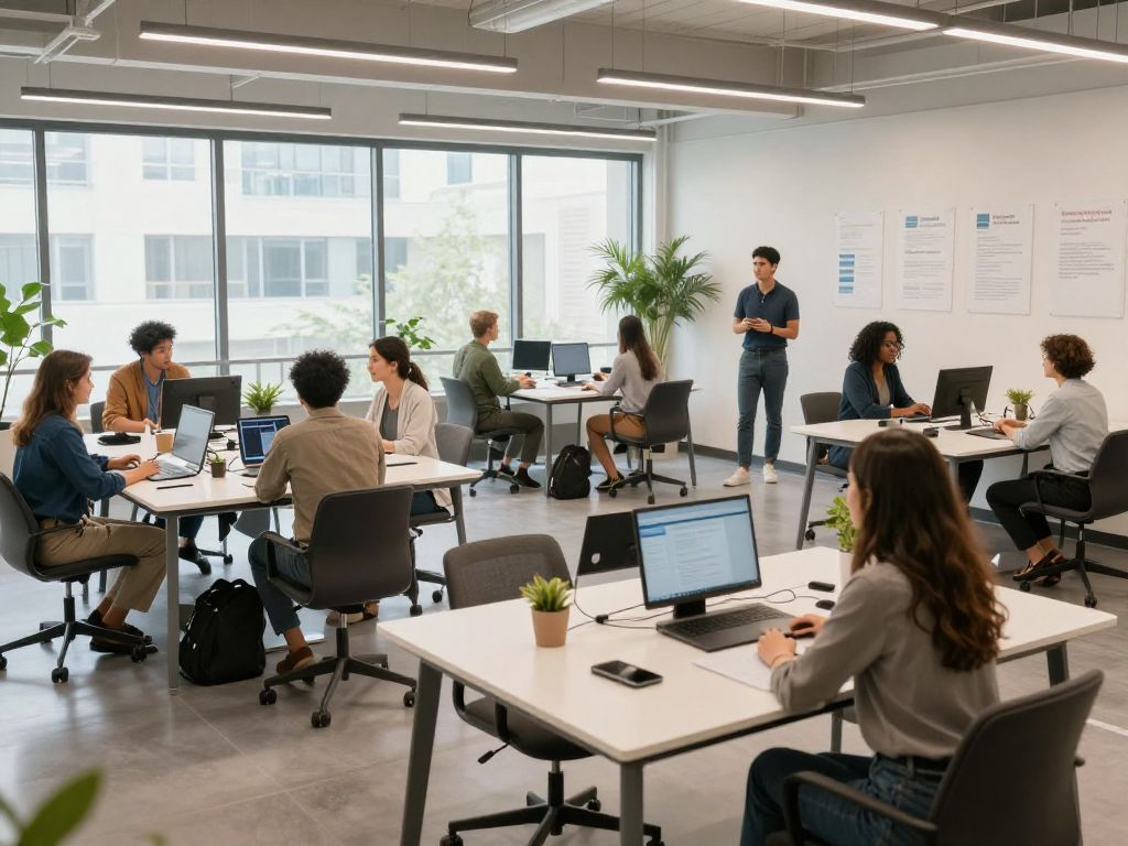 Employees participating in wellness activities at LifeGuides in Tempe, AZ.