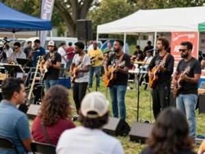 Audience enjoying live music at a local event in Phoenix.