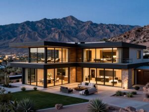 Custom luxury estate built into the mountainside of Paradise Valley
