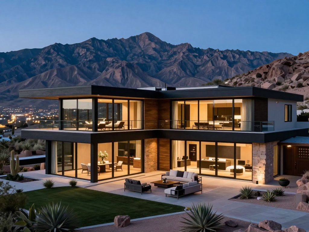 Custom luxury estate built into the mountainside of Paradise Valley