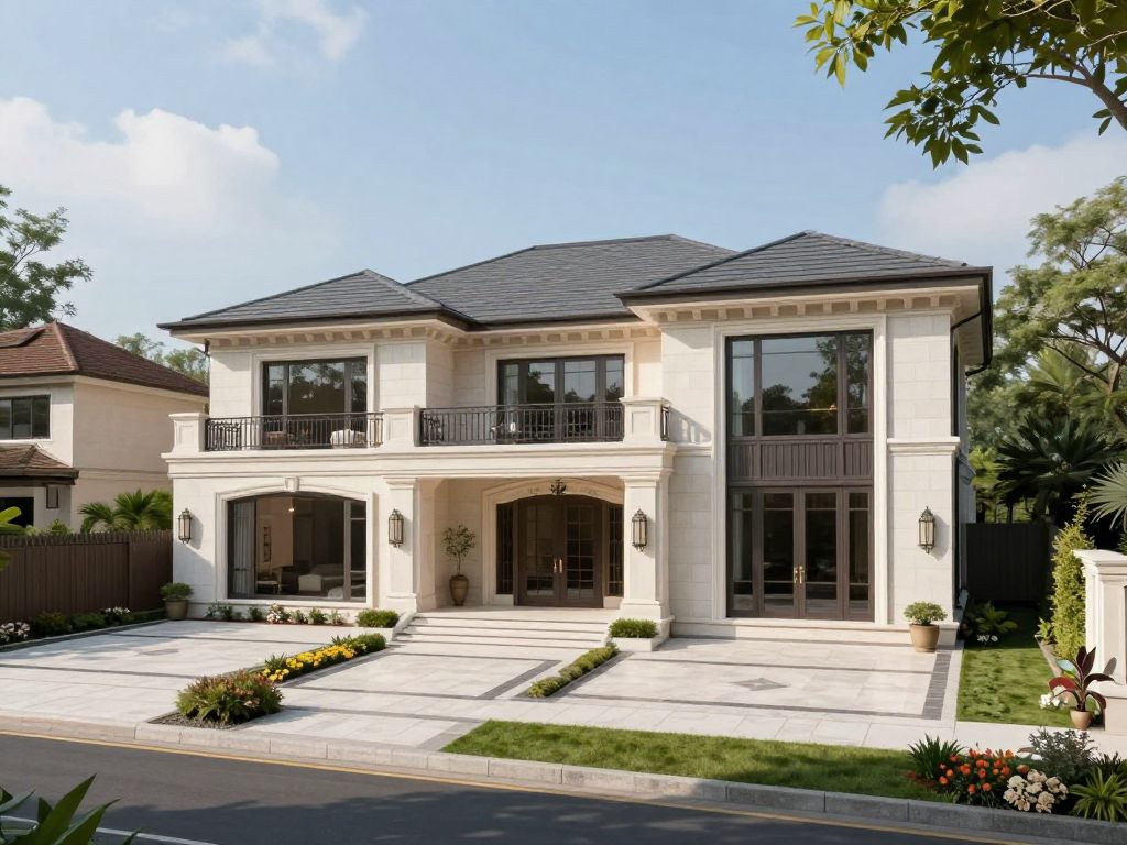 Luxurious two-story mansion in Paradise Valley with modern architecture.