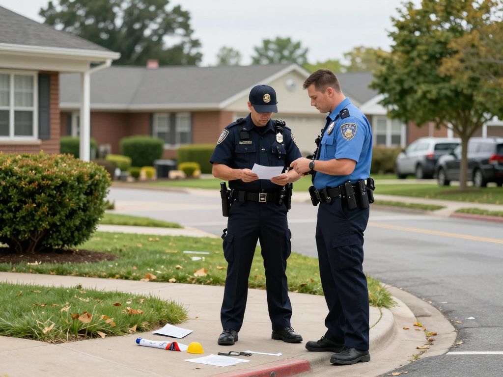 Police officers conducting a search near a middle school in Maricopa.