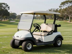 Golf cart on a golf course in Mesa, Arizona