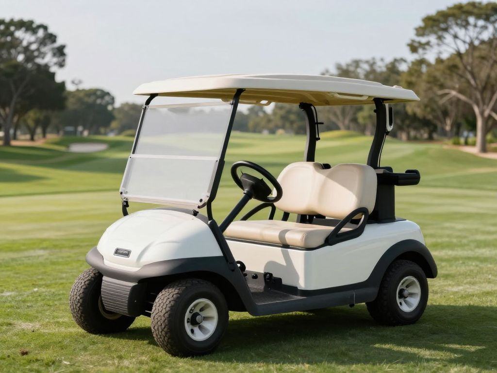 Golf cart on a golf course in Mesa, Arizona