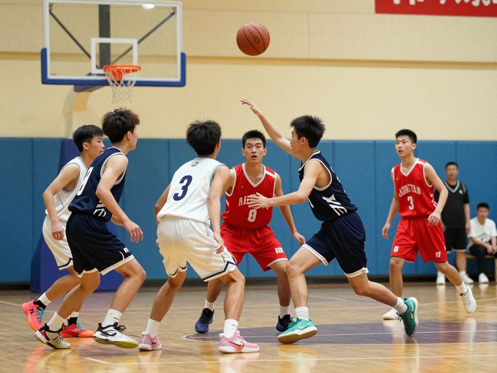 Boys basketball team from North Phoenix Preparatory Academy during a match
