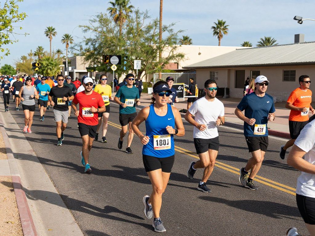 Participants running in the Paradox Rock 'n' Roll Running Series Arizona event