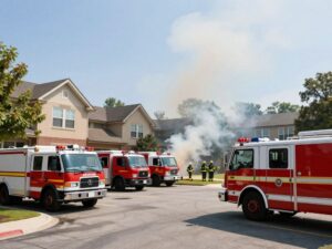 Firefighters responding to a fire at Olive Ridge Senior Living in Peoria Arizona