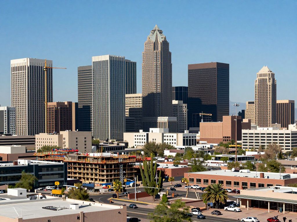 City skyline of Phoenix showcasing economic activities