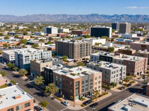 Phoenix urban landscape with new housing constructions and developments