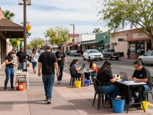 View of small businesses in Gilbert and Mesa, Arizona
