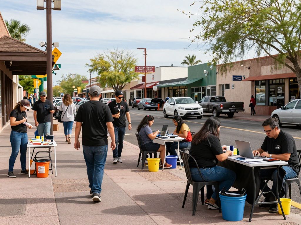 View of small businesses in Gilbert and Mesa, Arizona