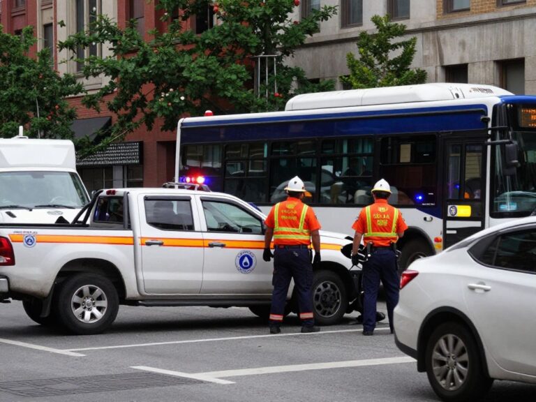 Emergency services at the scene of a bus accident in Phoenix