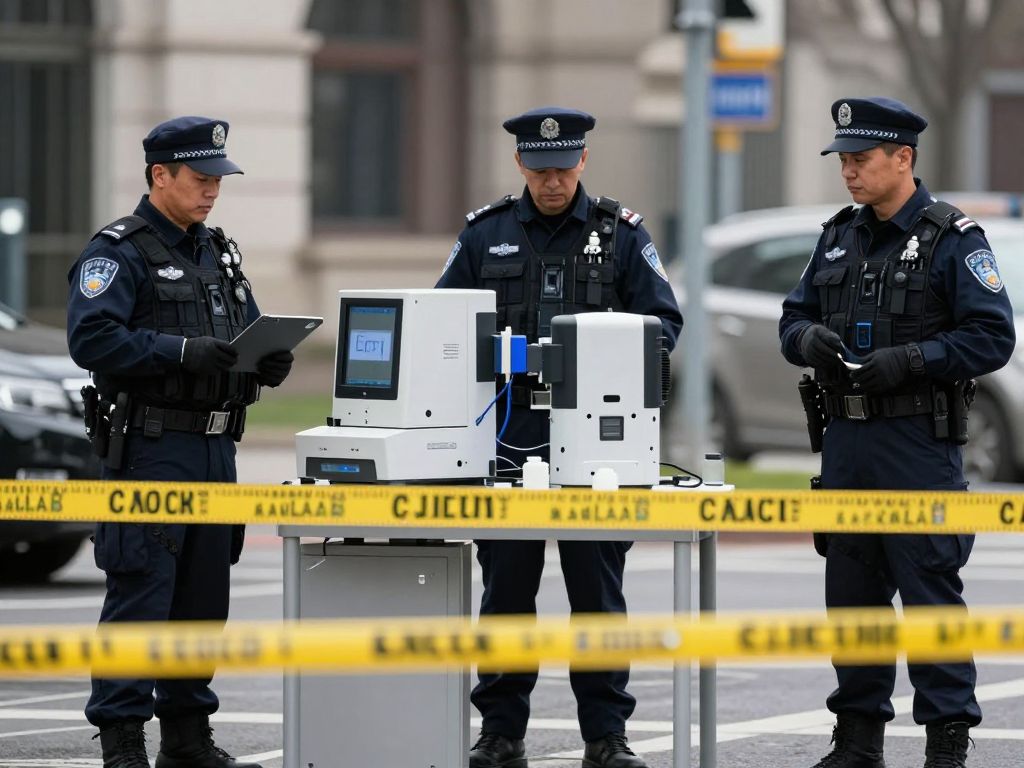 Police investigating a cold case with forensic technology