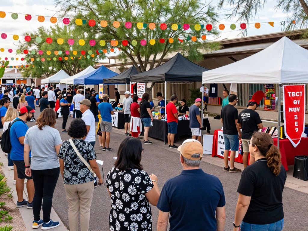 A gathering of residents in Phoenix enjoying local events and activities.