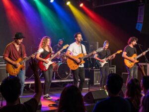 Musicians performing live at a concert in Phoenix