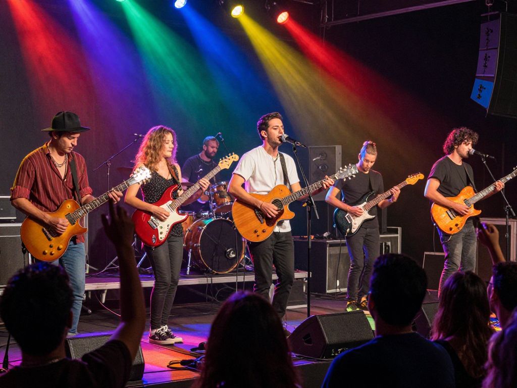 Musicians performing live at a concert in Phoenix