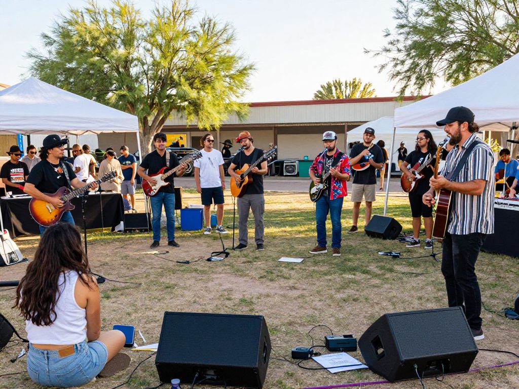 Vibrant cultural festival in Phoenix with artists performing