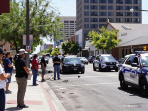 Police investigating at a scene in Phoenix after recent incidents.