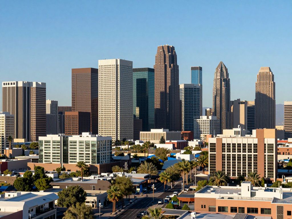 Modern healthcare facilities in Phoenix skyline