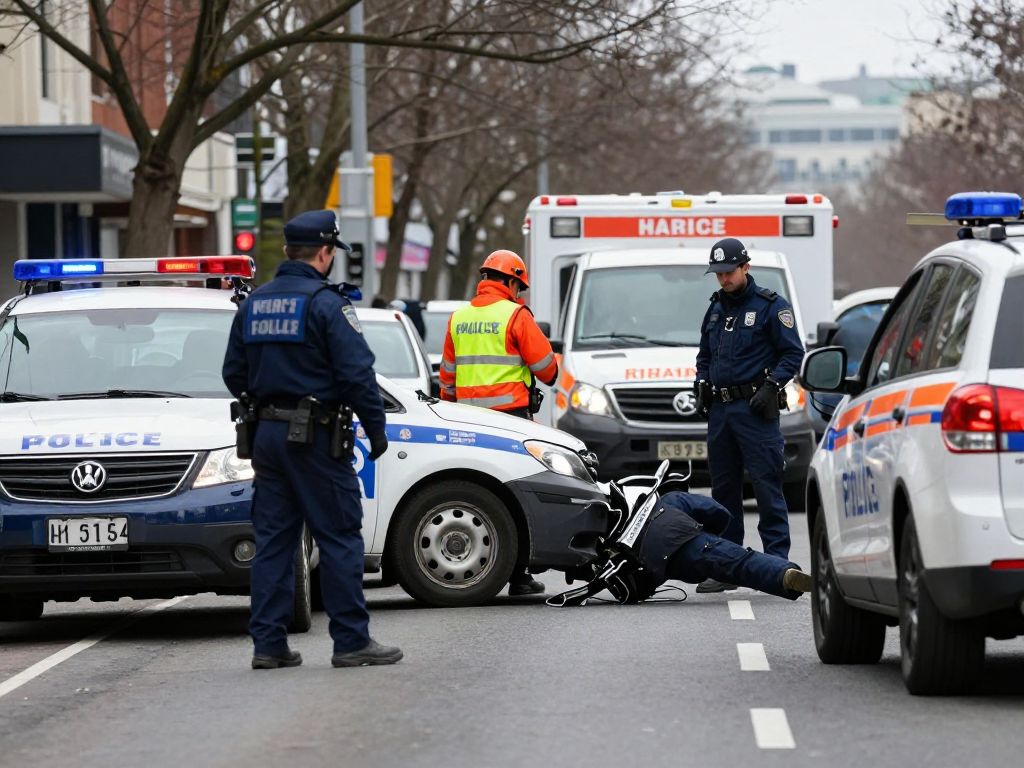 Emergency responders at the scene of a hit-and-run in Phoenix.
