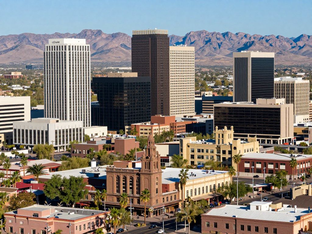 Cityscape of Phoenix, Arizona reflecting housing market growth.