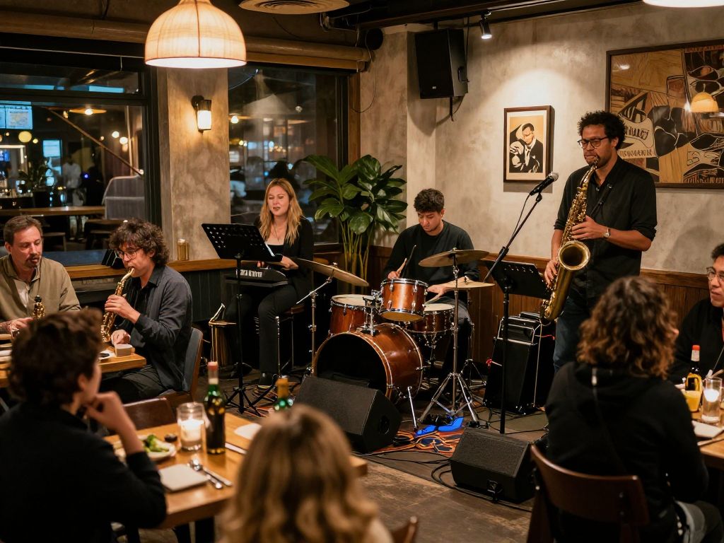 Phoenix Jazz Jam at Pita Jungle Chandler with musicians and audience