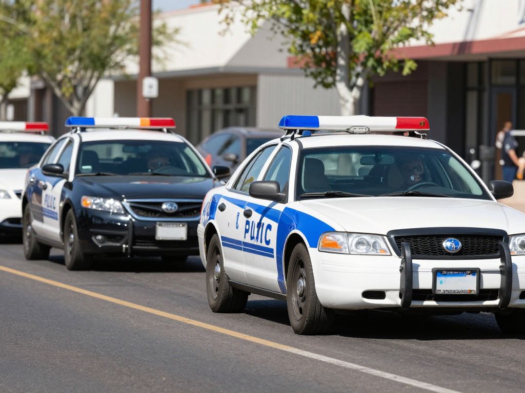 Street scene in Phoenix with vehicles lacking front license plates