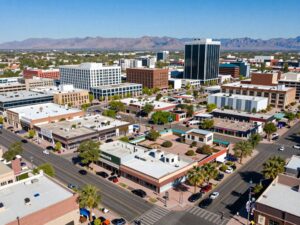 Phoenix skyline with new development projects indicating economic growth.