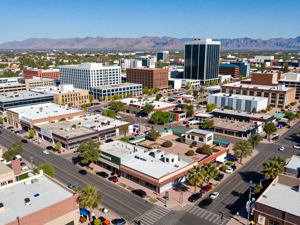 Phoenix skyline with new development projects indicating economic growth.