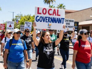 Residents of Phoenix marching in protest against federal actions.
