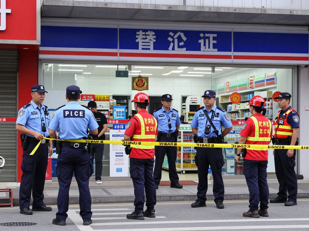 Police investigate a shooting scene outside a convenience store in Phoenix
