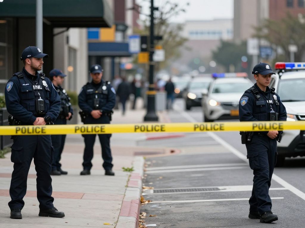 Police investigation scene in downtown Phoenix