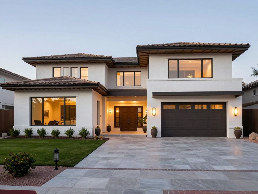 Exterior view of an ultra-luxury home in Phoenix, Arizona.