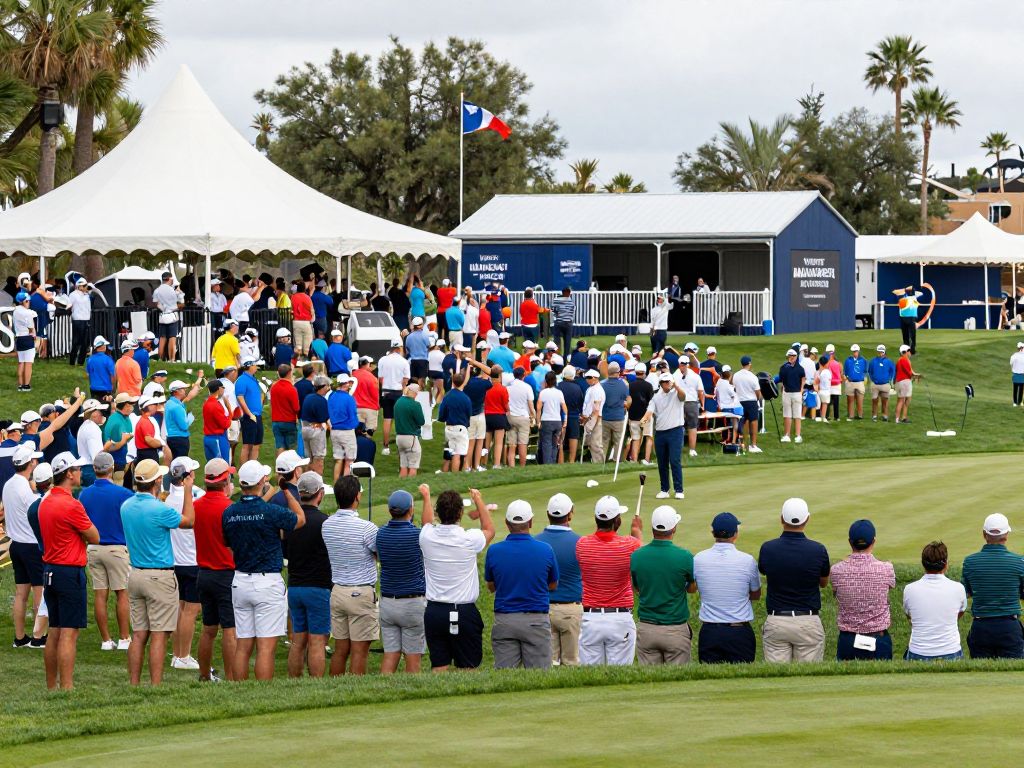 Crowd enjoying the Waste Management Phoenix Open golf tournament.