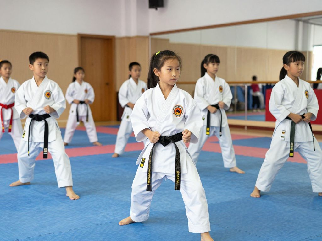 Children participating in a karate class at Longview NRC in Phoenix.