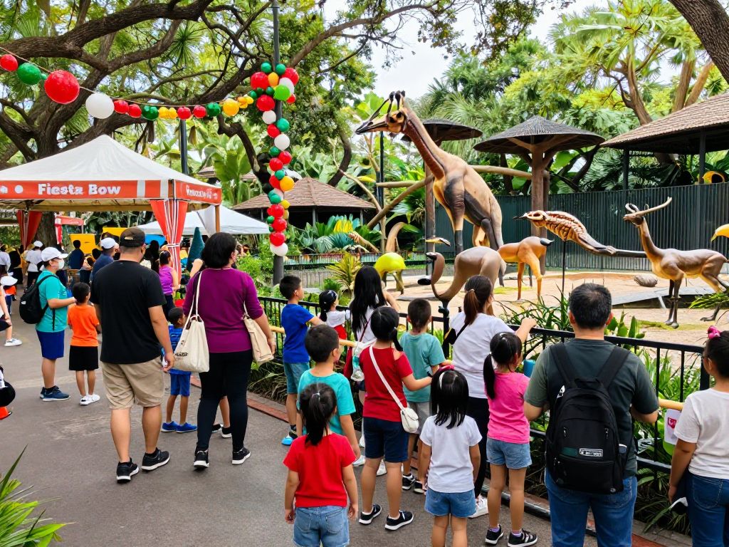 Families participating in the Fiesta Bowl event at Phoenix Zoo.
